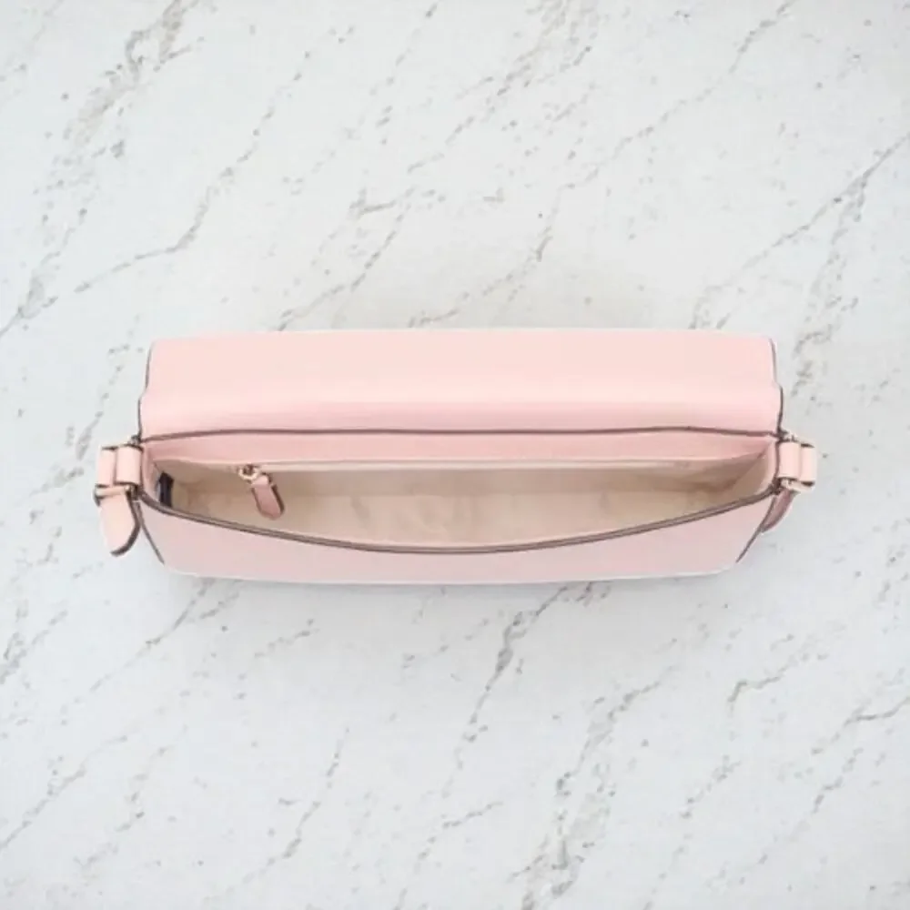 Kate Spade Staci Flap Shoulder Bag Purse in Peony Blossom Pink Leather KF371